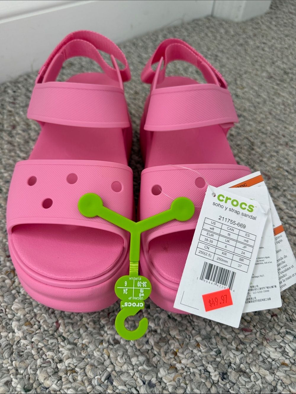 CROCS Platform Sandal in Bright Pink - Picture 2 of 4
